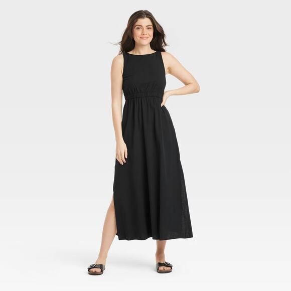 Universal Thread NWT Women's A-Line Maxi Dress Black Size XS - Picture 1 of 16